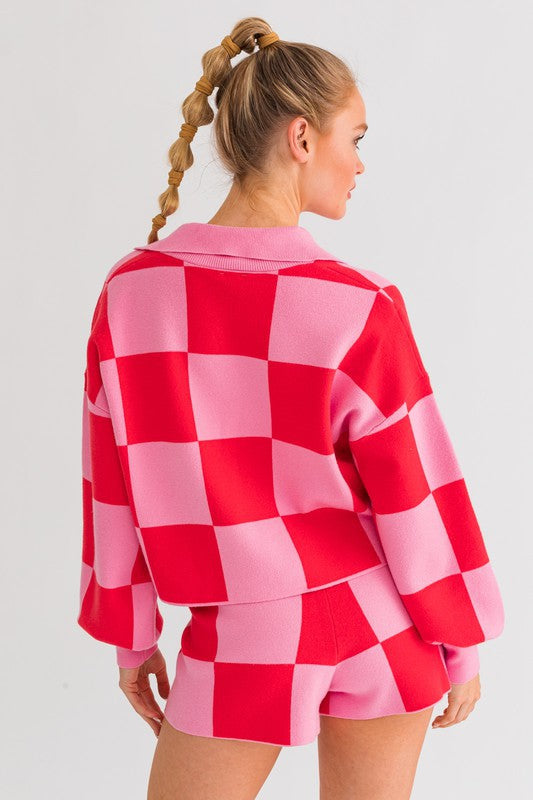 Checkered Sweater Set