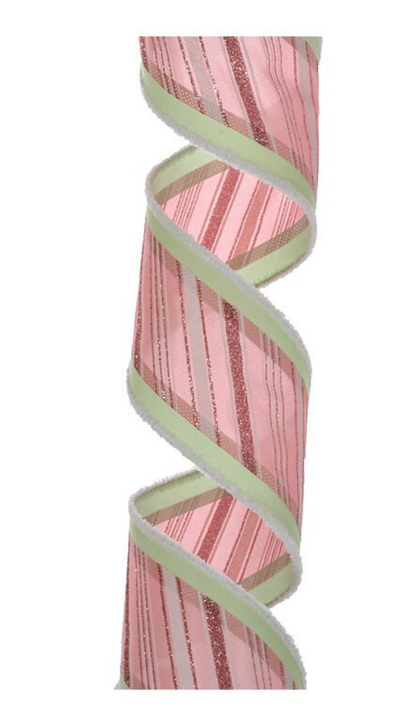 4"X10y Peppermint Stripe Ribbon
