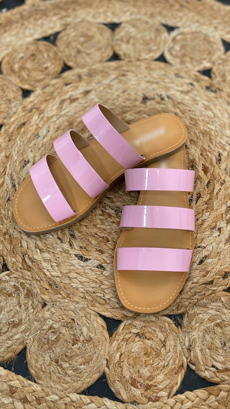 Bubble Gum Pink Strappy Sandals